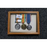 A group of war medals - two WWI awarded to 7884 A. Cpl. G. Million. R.E.