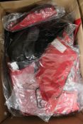 A box of phaze cord tail jackets and gladiator arm cuffs