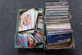 Two boxes of vinyl LP's and 45's - Classical, World music,