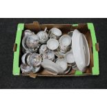 A box of Japanese dinner service and an eggshell tea service