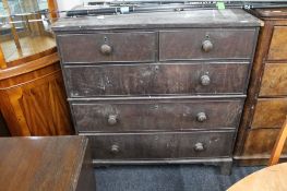 A Victorian mahogany five drawer chest