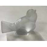 A Lalique frosted glass bird ornament