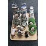 A tray of continental bisque and china figures of babies and children