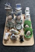 A tray of continental bisque and china figures of babies and children