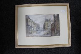 Keith Proctor : Grainger Street, Newcastle upon Tyne, pastel drawing, signed in pencil, dated 1990,