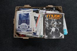 A box of sheet music