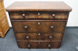 A Victorian mahogany four drawer chest (no feet)