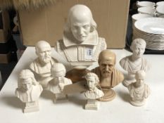 A chalk bust : Shakespeare, height 25 cm,