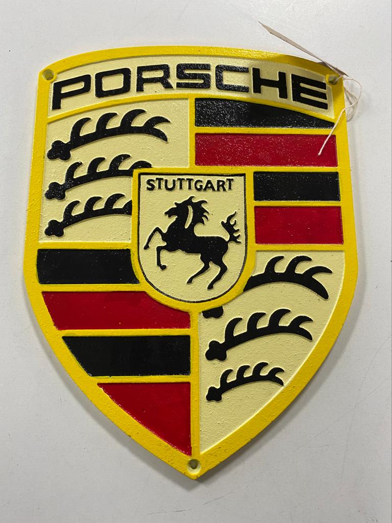 A cast iron plaque - Porsche