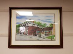 Ginty Bewick : The Diamond Inn, Ponteland, colour chalks, signed, dated '99, 44 cm x 62 cm, framed.