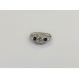 A Sterling silver Art Deco style ring
