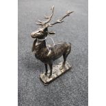 A cast iron stag figure