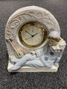 A Lladro figural clock,