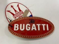A cast iron plaque - Maseratti and Bugatti