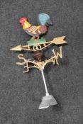 A cockerel weather vane