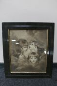 An Edwardian framed print depicting children