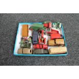A collection of vintage die cast vehicles, Dinky, traction engine, farm vehicles,