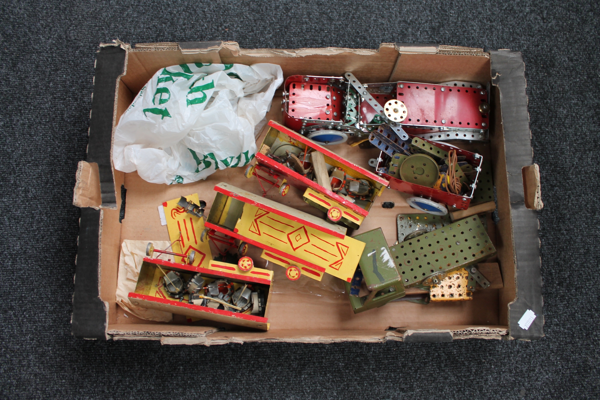 A box of vintage Meccano