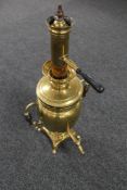 An antique brass samovar