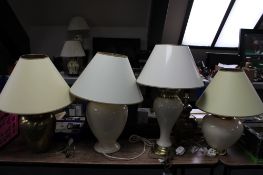 Five assorted table lamps,