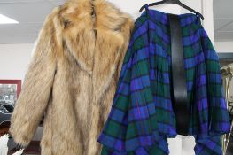 A simulated fur coat,