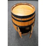 A coopered barrel cabinet