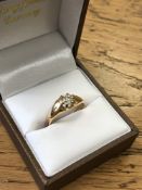 An 18ct gold old-cut diamond solitaire ring,