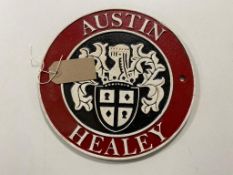 A cast iron plaque - Austin Healey
