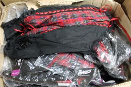 A box of Phaze punk tartan basques