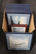 A set of framed ten Robert Taylor air craft prints and two further prints