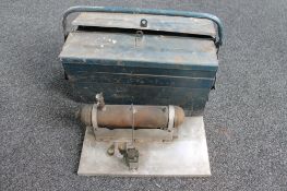 A metal concertina tool box and a scratch built engine