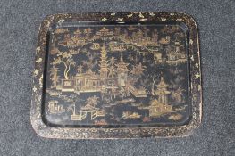 A nineteenth century Japanese lacquered tray,