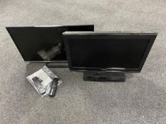 A Panasonic RX 32DS 500B TV with remote and a Sharp TV with remote