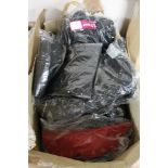 A box of Phaze frill mini dresses and canvas pin stripe dress etc