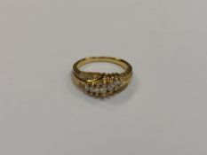 A 14ct gold marquise diamond set ring, size M CONDITION REPORT: 3.9g.