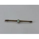 A 9ct gold opal bar brooch, 1.