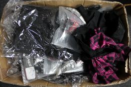 A box of Phaze mini skirts and flower lace tops etc