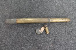 An antique brass telescope