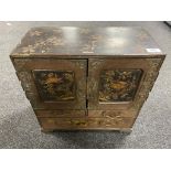A Japanese Meiji period lacquered table cabinet CONDITION REPORT: Width 45 cm x