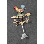 A cockerel weather vane