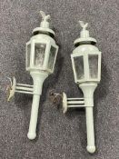A pair of painted coach lamps