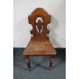 A Victorian mahogany hall chair (as found)