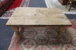 A reclaimed pine coffee table