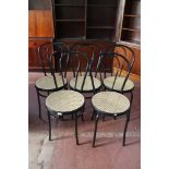 A set of five contemporary bentwood style dining chairs