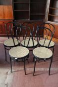 A set of five contemporary bentwood style dining chairs