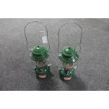 Two Coleman kerosene lamps