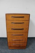 A teak G Plan six drawer chest