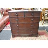 A George III mahogany five drawer chest CONDITION REPORT: 103cm wide by 52cm deep