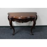 A reproduction mahogany shaped hall table on cabriole legs CONDITION REPORT: Width