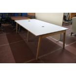 A twin section two-tone office table,